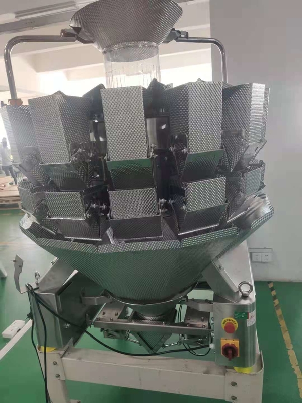 Hệ thống vận chuyển, cân và niêm phong túi hoàn toàn tự động cho nhà sản xuất thức ăn nhẹ. Khung máy SUS304