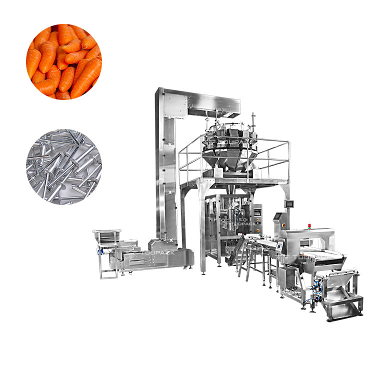 Máy chiết rót có trọng lượng SS316 Xà lách dọc Cải xoong 500g Máy phát hiện cân đóng gói cà rốt cho bé