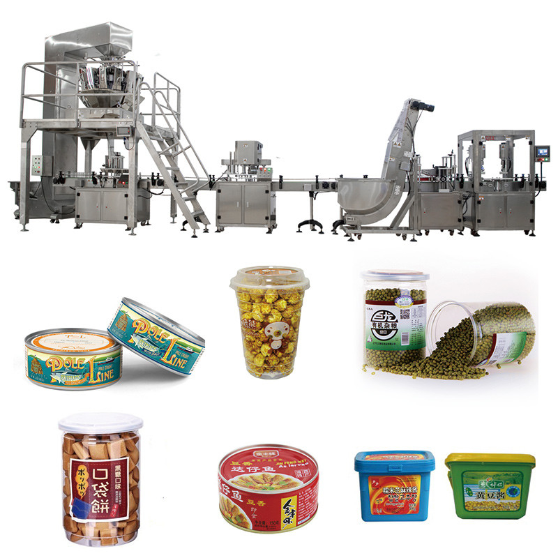 Dây chuyền chiết rót chai tự động Fudge Candy Cân thẳng Hộp quay có thể đóng nắp Jar