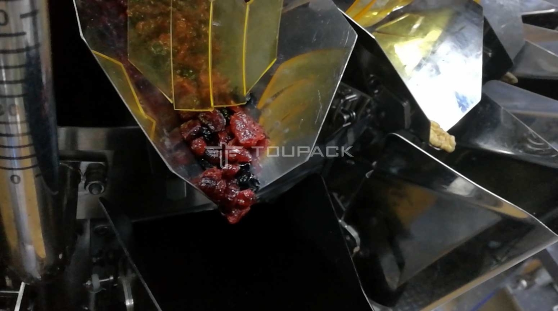 Băng tải thang máy Z Máy đóng gói có trọng lượng hoàn toàn tự động cho mùa Đậu Nho khô Đậu phộng Đồ ăn nhẹ Gạo