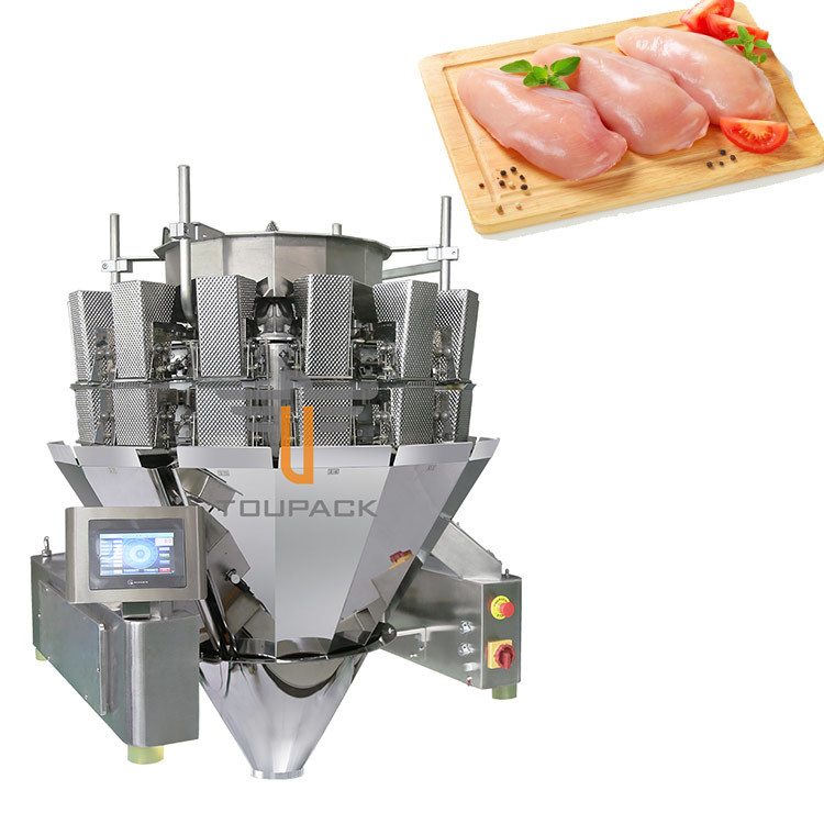 Máy đóng gói trục vít 1.0L 1.5L Phễu đĩa Dimple 14 đầu cho ức gà