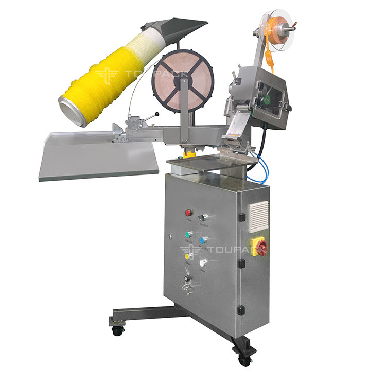 Máy đóng gói túi lưới tỏi thủ công với Staples Máy đóng gói túi gừng gừng gừng bán tự động