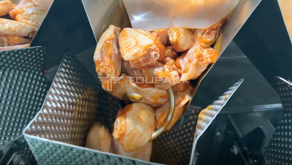 Tự động Vòng ăn kết hợp cân điền thực phẩm dính thịt ướp cánh gà đa đầu cân