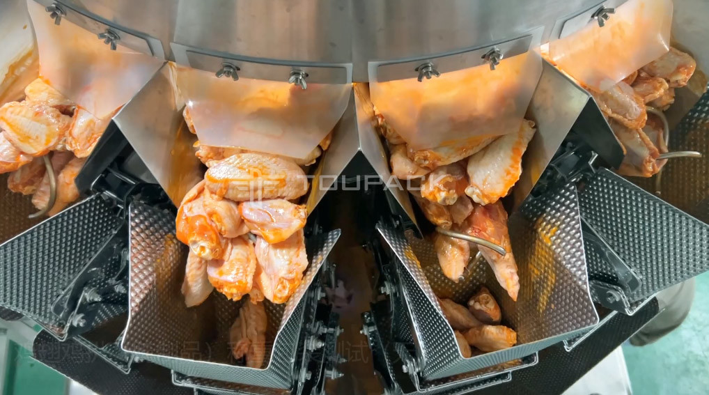Tự động Vòng ăn kết hợp cân điền thực phẩm dính thịt ướp cánh gà đa đầu cân