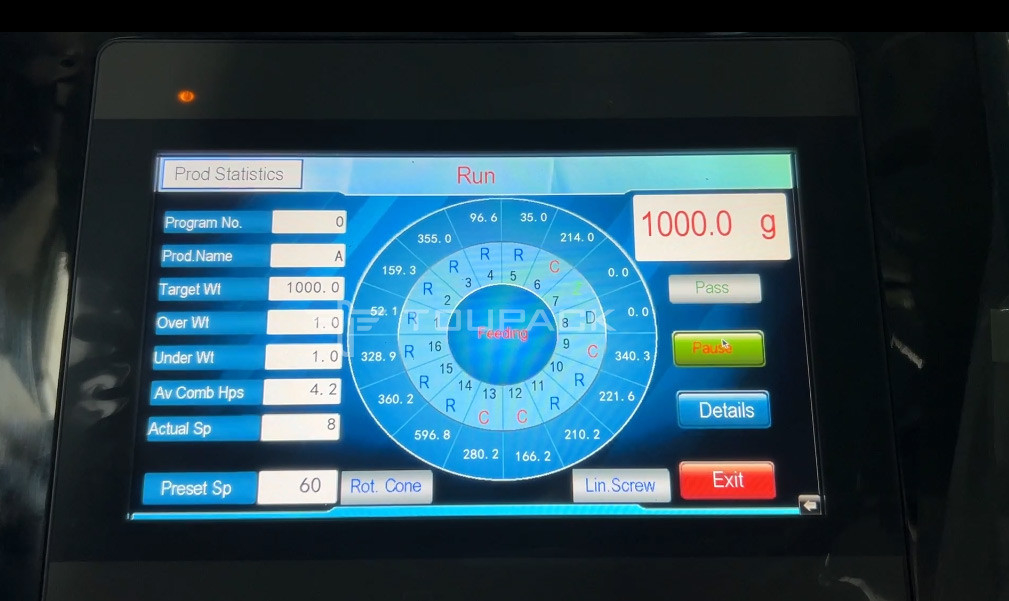 Thịt đông lạnh tươi thịt lợn sống miếng xương sườn Máy cân nhiều đầu đóng gói với bánh vít