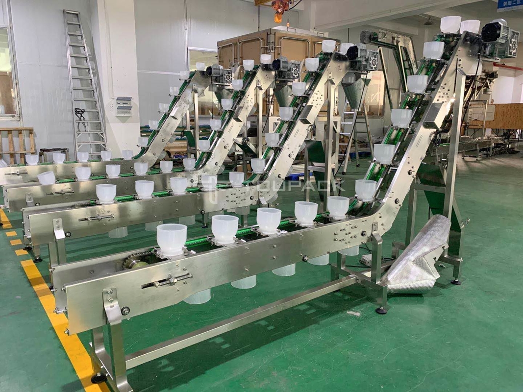 Tự chỉnh kích thước Stainless Steel Bowl Conveyor hình Z cho thực phẩm Dumpling Conveyor dây chuyền bóng thịt