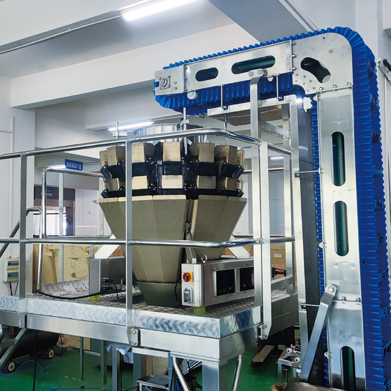 Máy đóng gói thịt bò tự động thịt lợn thịt gia cầm xúc xích chất dính thực phẩm với máy đóng gói niêm phong nhiều đầu cân