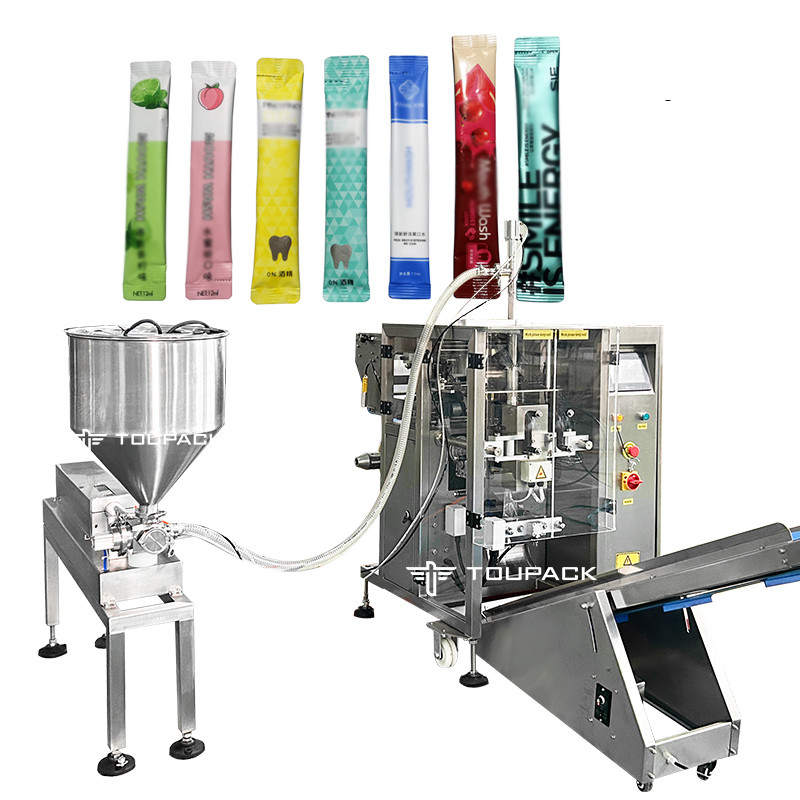 Túi tự động túi nhựa túi nhỏ nước súc miệng giặt chất bôi trơn chất lỏng Máy đóng gói chất lỏng cân và hệ thống đóng gói