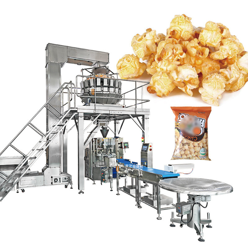 Máy đóng gói đậu phỉ tự động Popcorn bắp bắp bột nướng đậu phộng hạt dừa nhiều đầu Máy đóng gói cân