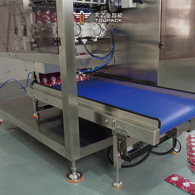 Máy đóng gói dạng đứng túi que hình dạng bất thường, dạng lỏng, gel glucose tự động, 4 cạnh niêm phong, đóng gói túi nhỏ, máy đóng gói tương cà