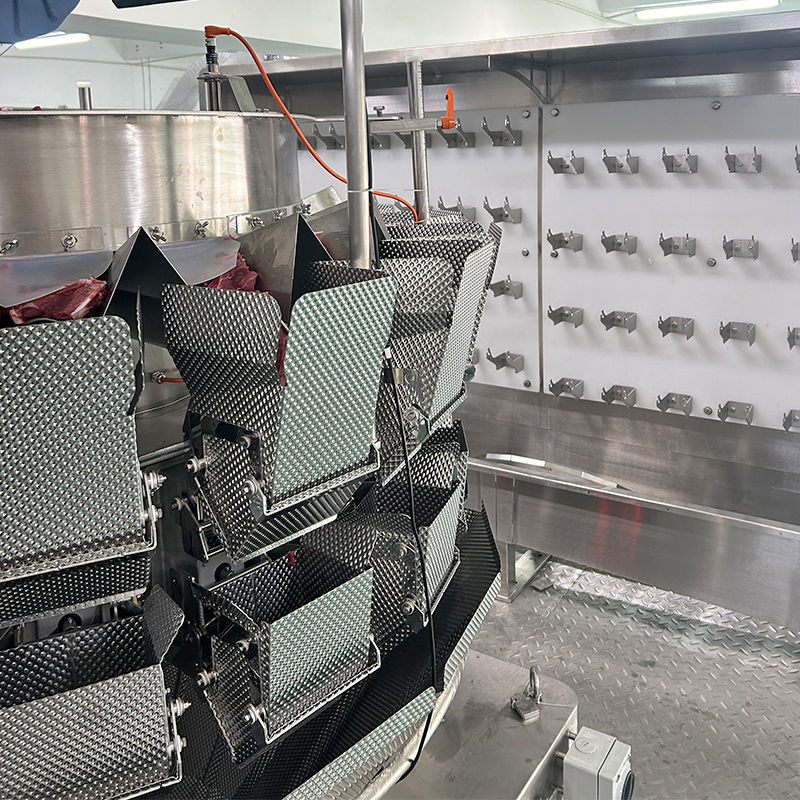 Chính xác và hiệu quả hệ thống cân tự động và bao bì hộp cho thịt nướng Ribeye