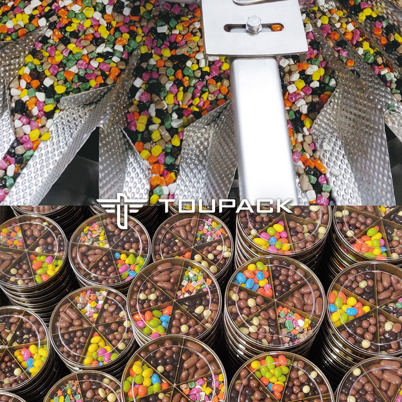 Máy đóng gói thực phẩm đồ ăn nhẹ tự động bánh quy bánh quy túi kẹo túi túi đầy máy Mullihead máy đóng gói cân