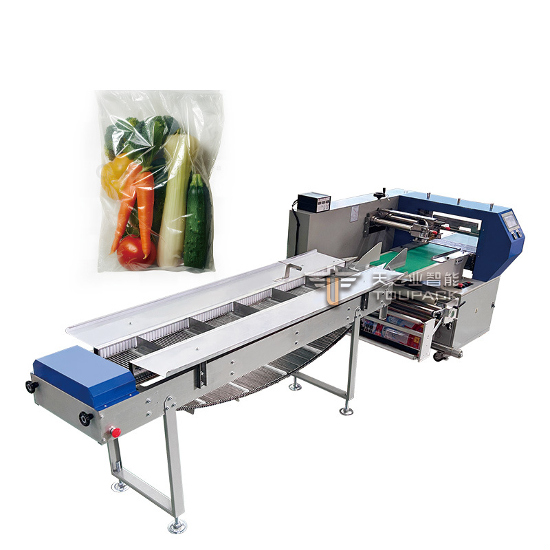 Automatic Horizontal Flow Wrapping Packing Machine Forbiscuit Packing Machine Fresh Fruits And Vegetables Pillow Bag Packing Machine