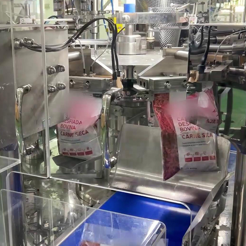 Máy đóng gói bao bì định lượng sẵn sàng ăn thịt bò nhiều đầu cân