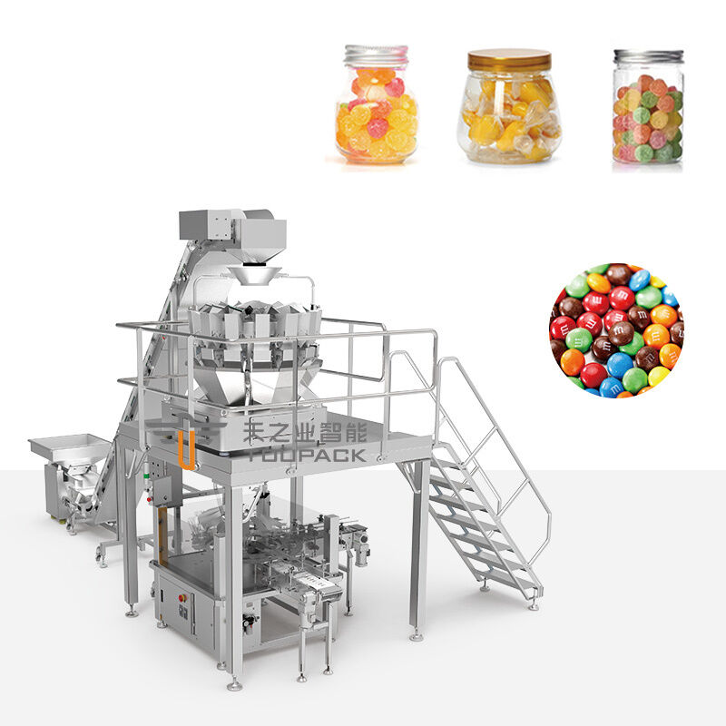 Độ chính xác cao Dried plum Granule Plastic Bottle Packaging Machine Line cho Candy Popcorn Snack Jar Can Filling Machine