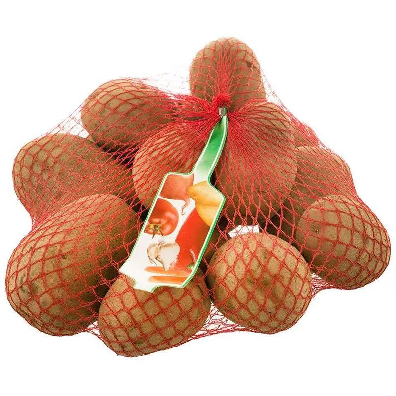 Dòng đóng gói túi lưới khoai tây công nghiệp với túi phủ lưới cân tự động cắt và đặt thẻ