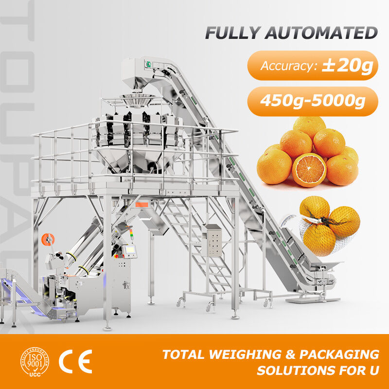Máy đóng gói túi lưới tự động với tốc độ 15-30 túi / phút và dung lượng 0,45 ~ 5kg cho hành tây khoai tây
