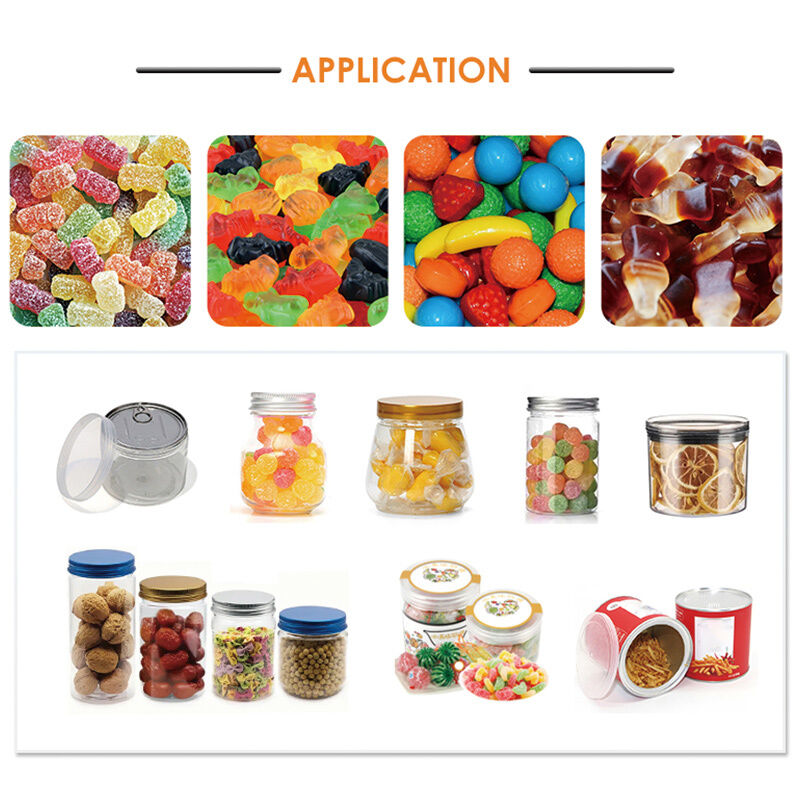 Tự động kẹo Nuts bỏng ngô có thể làm đầy máy cân nhiều đầu Dây chuyền đóng gói lọ nhựa