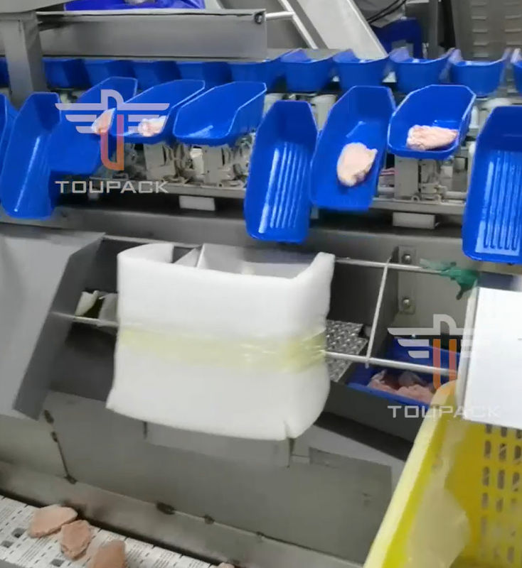 Máy phân loại trọng lượng đa đầu tròn an toàn cho thực phẩm biển 300 lần / phút
