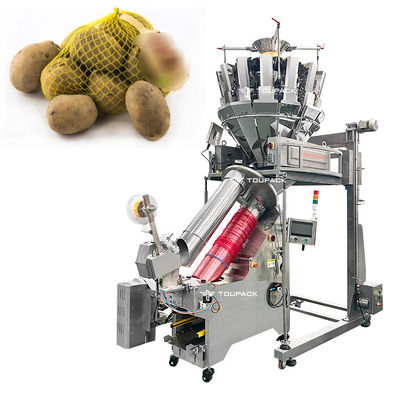 Máy đóng gói túi nylon net hoàn toàn tự động cho khoai tây tươi Walnut Net Bag Clipping Packing Machine