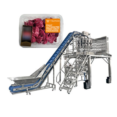 Máy đóng gói bữa ăn sẵn có vít định lượng, khay đóng gói với vít cấp liệu và cân định lượng đa đầu