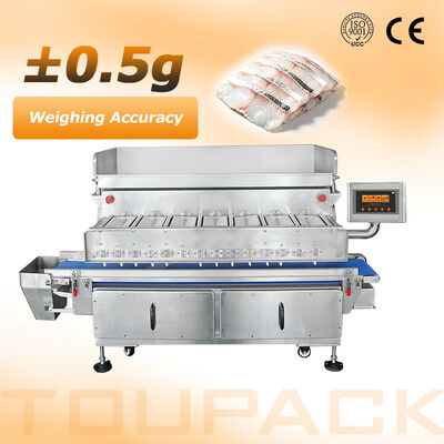 Máy cân đa đầu loại 7 đầu cho hải sản dính và sản phẩm tươi