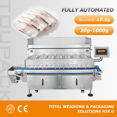 7-Head Flip Type Multihead Weigher cho hải sản dính với 20 ¢ 30 gói / phút Tốc độ và bộ nhớ Hopper